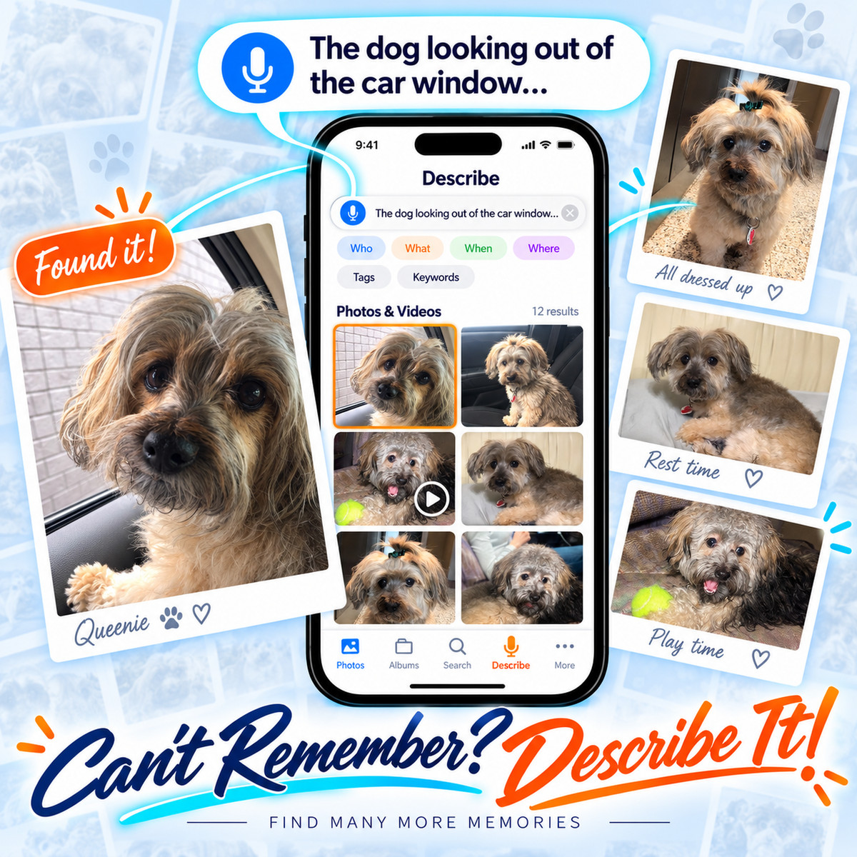 Can’t Remember? Describe It! — Findmmm Describe search with matching photos and videos